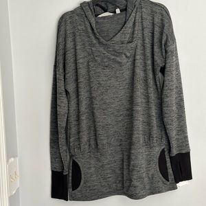 Athleta Womens Hoodie top Sz Small Grey Heather VGC